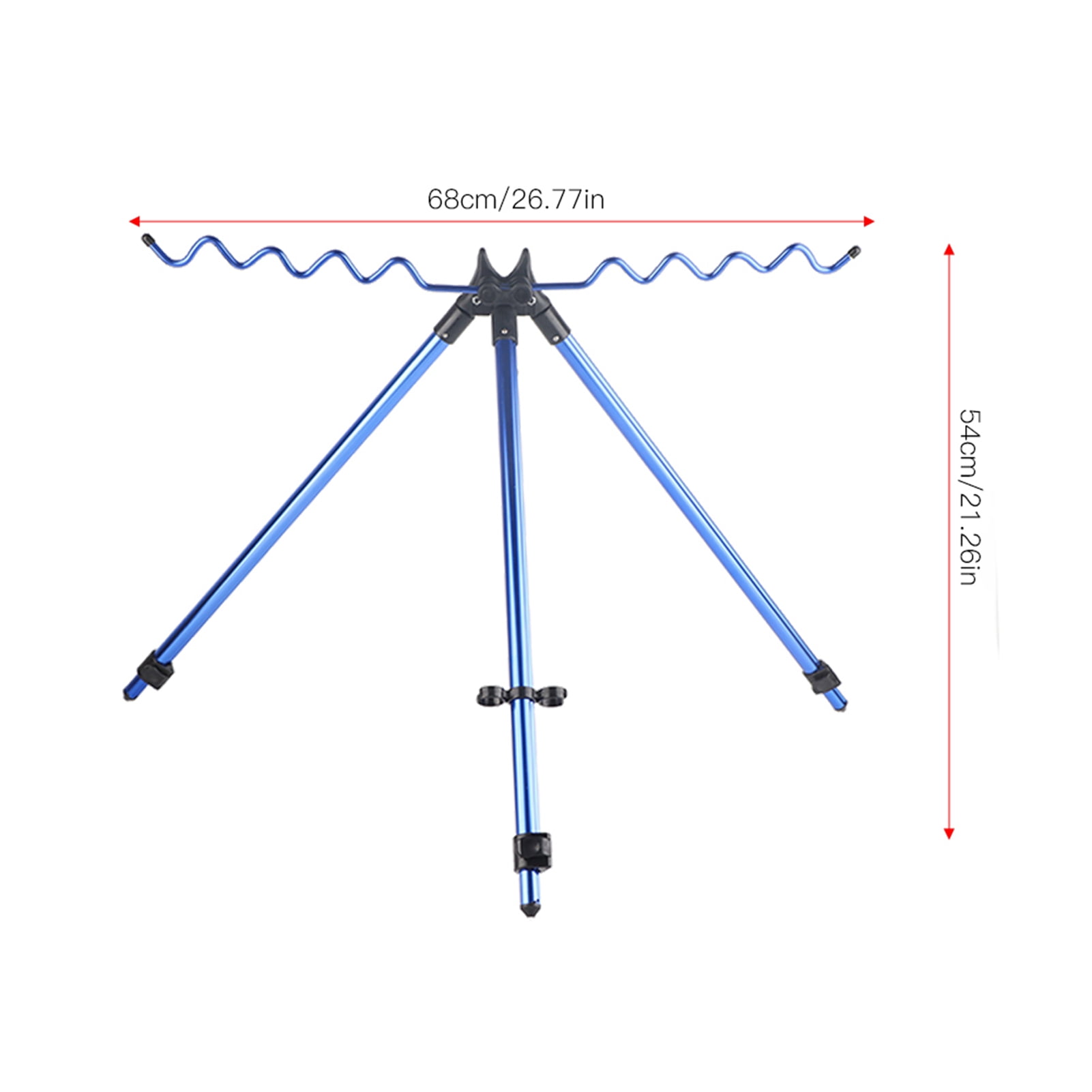 YAHHU Aluminium Alloy Dazzling Portable Sea Pole Bracket Tripod Telescopic Fishing Rod Stand Rest Tackle Accessory for Freshwater and Saltwater Outdoor Fishing Equipment