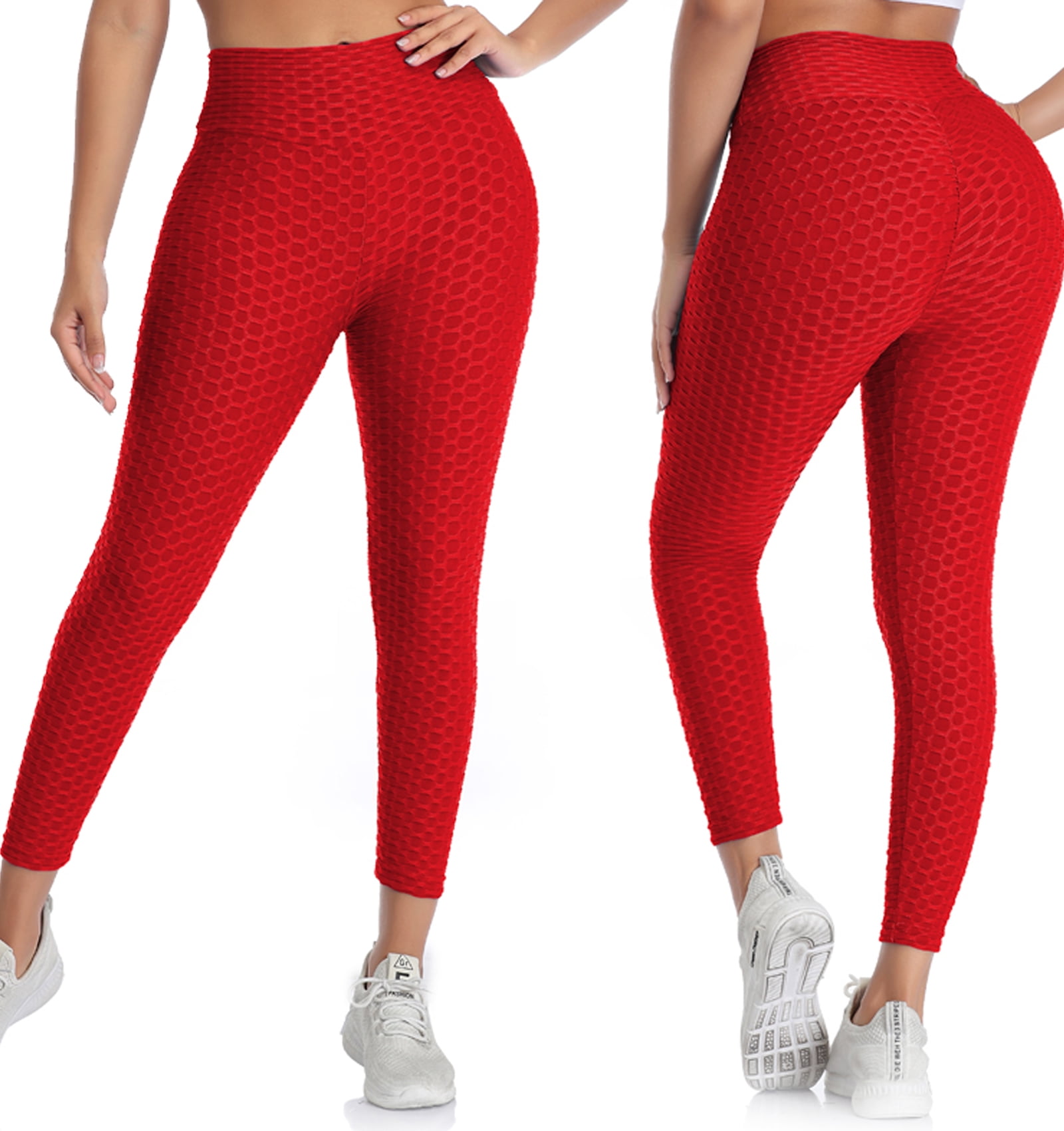 SHAPERIN Womens Scrunch Textured Push Up Yoga Leggings High Waist ...