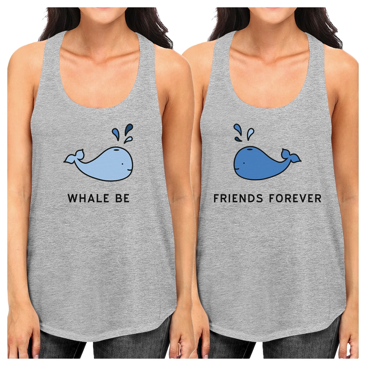 365 Printing Whale Be Friend Forever Bff Matching Grey Graphic Tanks For Summer Walmart Com Walmart Com