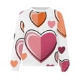thumbnail image 4 of VALMASS Chandails en Molleton de la Saint-Valentin pour Femmes Manches Longues Col Rond Décontracté Mode Ample Blouses (L, Blanc-D), 4 of 4