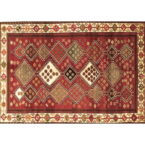 Ahgly Company Indoor Rectangle Persian Brown Traditional Area Rugs, 5' x 7'