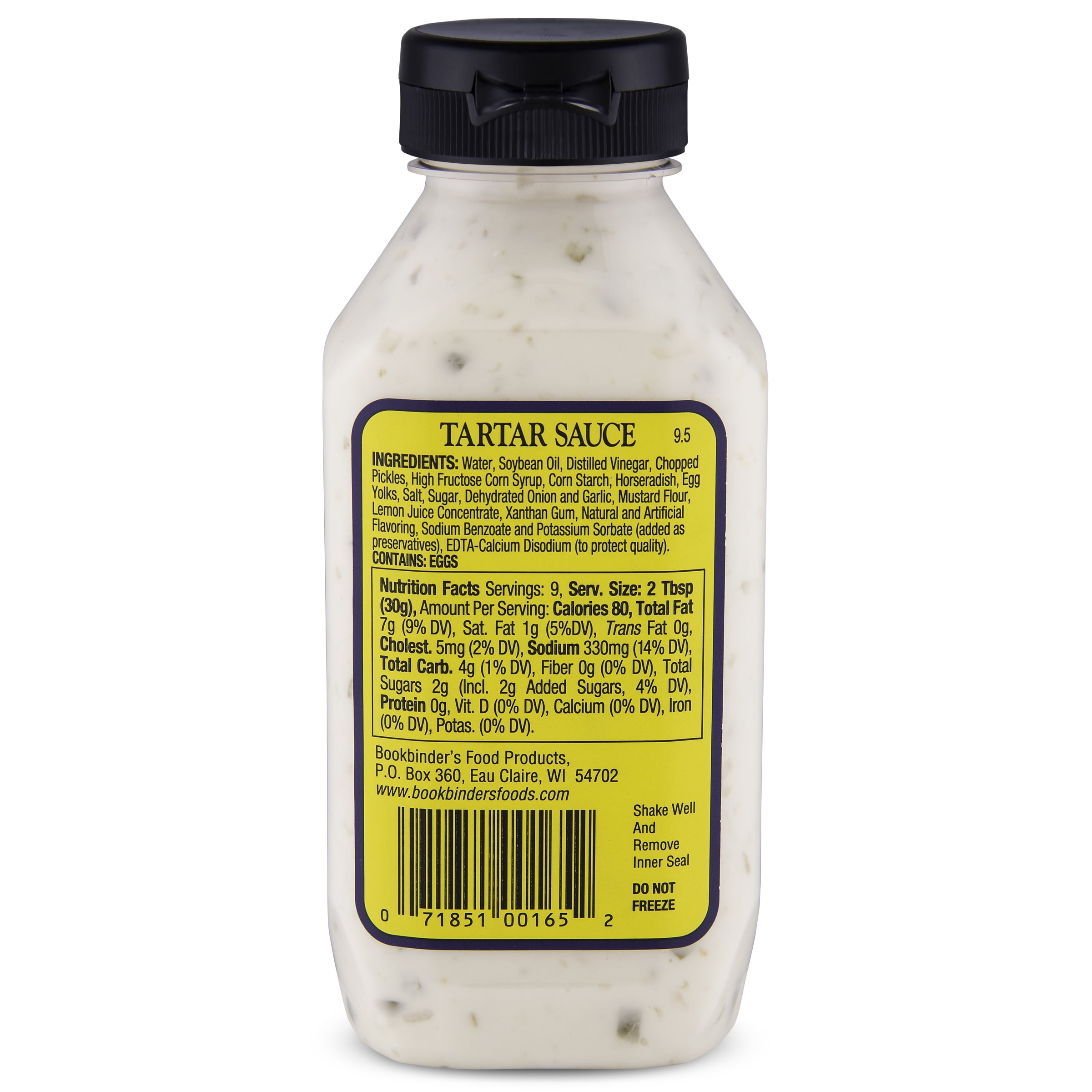 Bookbinders Traditional Tartar Sauce, 9.5 Oz, 9 Count