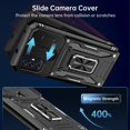 thumbnail image 3 of for Moto G-Play-2023-Case/Moto G Power 2022 Case/Moto G Pure Case,Sliding Camera Cover,-Grade Heavy Duty Cover with  Kickstand Protective Phone Case Black, 3 of 14