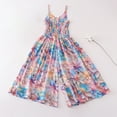 thumbnail image 2 of Odeerbi 7-18 Años Niñas Verano Floral Rompers Algodón Pierna Ancha Jumpsuit Primavera Seda Francés Vacaciones Estilo Tirantes Pantalones, 2 of 5