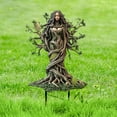 thumbnail image 5 of Tree Man Fairy Garden Stakes, 2D Acrylic Tree Man Fairy Earth Goddess Statue Whimsical Garden Stakes Decor, Bohemian Goddess Statue, Ground Insert Flower Pot Decoration for Yard Lawn I, 5 of 9