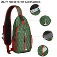 thumbnail image 2 of Sling Backpack,Green Christmas Tree Pattern Crossbody Bag with Water Bottle Holder,Waterproof Sling Bag for Men/Women with Chest Phone Holder for Hiking,Travel, 2 of 6