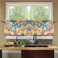 thumbnail image 4 of Yayeee Kitchen Curtains Set of 2 Light Filtering 57"x24" Over Sink Window Panels, Yellow Floral Wave, 4 of 7