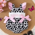 thumbnail image 2 of TOWED22 Baby Girl Clothes Toddler Summer Cute Print Romper Sleeveless Ruffle Outfits Infant Girls Jumpsuit with Headband Red,12-18 M, 2 of 4