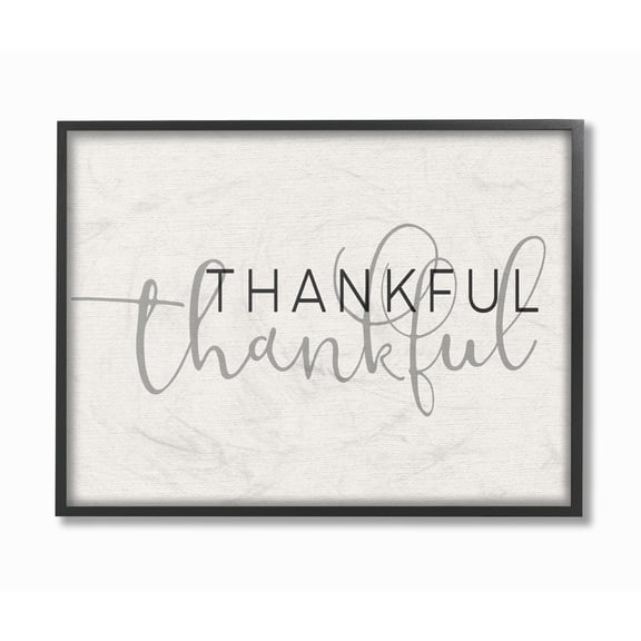 Stupell Thankful Typography Framed Giclee Wall Art 11 x 14