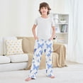 thumbnail image 6 of Butterfly White Blue Pattern Pajama Pants Soft Lightweight Lounge Pants Bottoms Sleep Pants Warm Comfy, 6 of 9