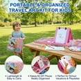 thumbnail image 6 of Color More 237-Piece Kids Art Set with Double-Sided Easel, Non-Toxic Drawing Kit for Ages 4-12, Watercolor Oil Pastels Crayons, Gift for Girls Boys Artist, Pink, 6 of 9