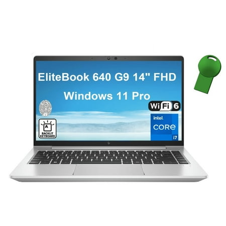 HP EliteBook 640 G9 14" FHD Business Laptop, 12th Gen Intel 10-Core i7-1255U, 64GB DDR4 RAM, 2TB PCIe SSD, WiFi 6, Bluetooth 5.3, Backlit KB, Fingerprint Reader, Windows 11 Pro