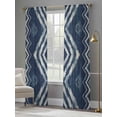 thumbnail image 5 of Navy Blue Sheer Curtains 96 Inches Long 2 Panels Set, Window Sheer Curtains for Living Room/Bedroom, Vintage Tribal Abstract Geometric Tie Dye Art Light Filtering Rod Pocket Curtain 52''x96''x2, 5 of 8