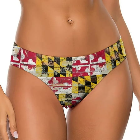 

Maryland State Flag Wall Women s Thongs Sexy T Back G-Strings Panties Underwear Panty