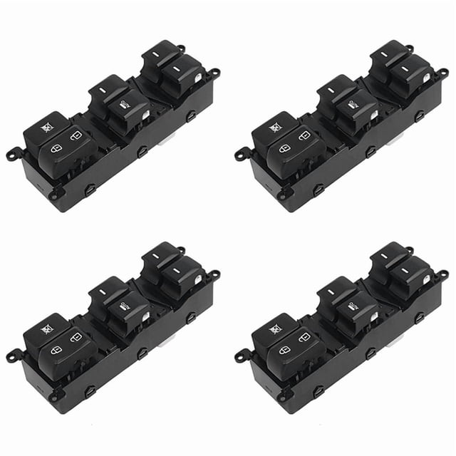 4X BotóN del Interruptor de Control de la Ventana EléCtrica del Lado de la Unidad Delantera Izquierda del Coche para (4 Puertas) 2012-2015 93570-1W155