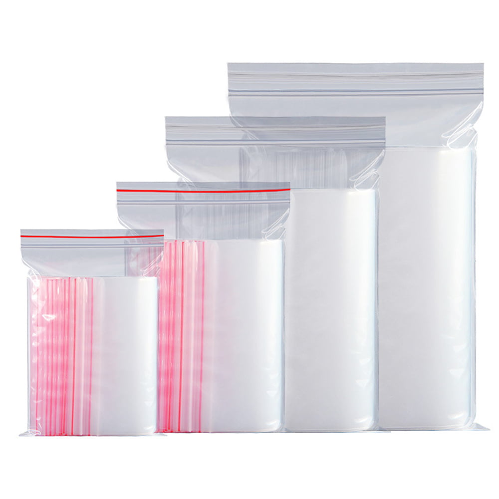 100x Resealable Clear Plastic Seal Zip Lock Bags Poly Zip-lock Bag Reclosable 
