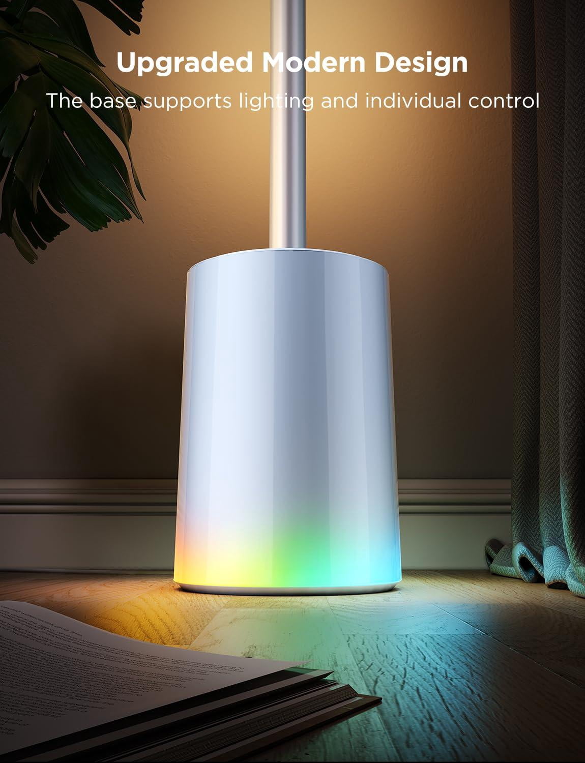 Govee Floor Lamp 2  Rgbic Warm Cool White Led Compatible With Smartthings Matter Alexa 1725lm Music Sync Scene Modes Smart For Living Room Bedroom Silver(1 Pack)