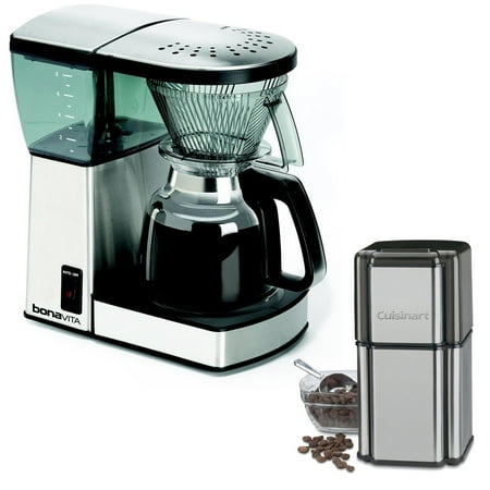 Bonavita BV1800 8-Cup Coffee Maker with Glass Carafe with Cuisinart Grind Central Coffee Grinder ...