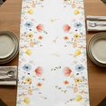 thumbnail image 5 of Table Runners 72 Inches Long Dress Scarves, Watercolor Wildflowers Farmhouse Kitchen Table Runner, Coffee Tablerunners, Farmhouse Botanical Floral Herbs 14x72 Inch, 5 of 9