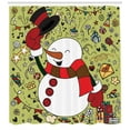 thumbnail image 3 of Ambesonne Christmas Shower Curtain, Smiling Snowman and Items, 69"Wx84"L, Avocado Green and Multicolor, 3 of 3