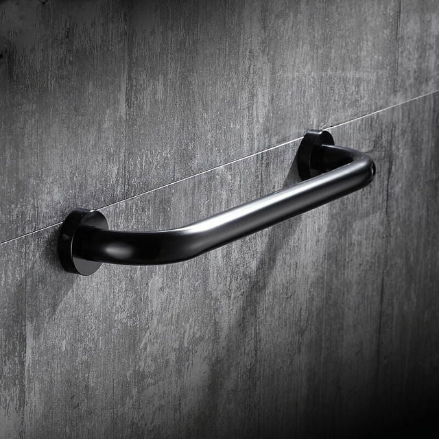 Barra de Agarre para Inodoro Barra de Agarre para Baño de Acero Inoxidable Barra de Agarre para Toallero Montada en la Pared para Bañera de Baño Negro (30 cm)
