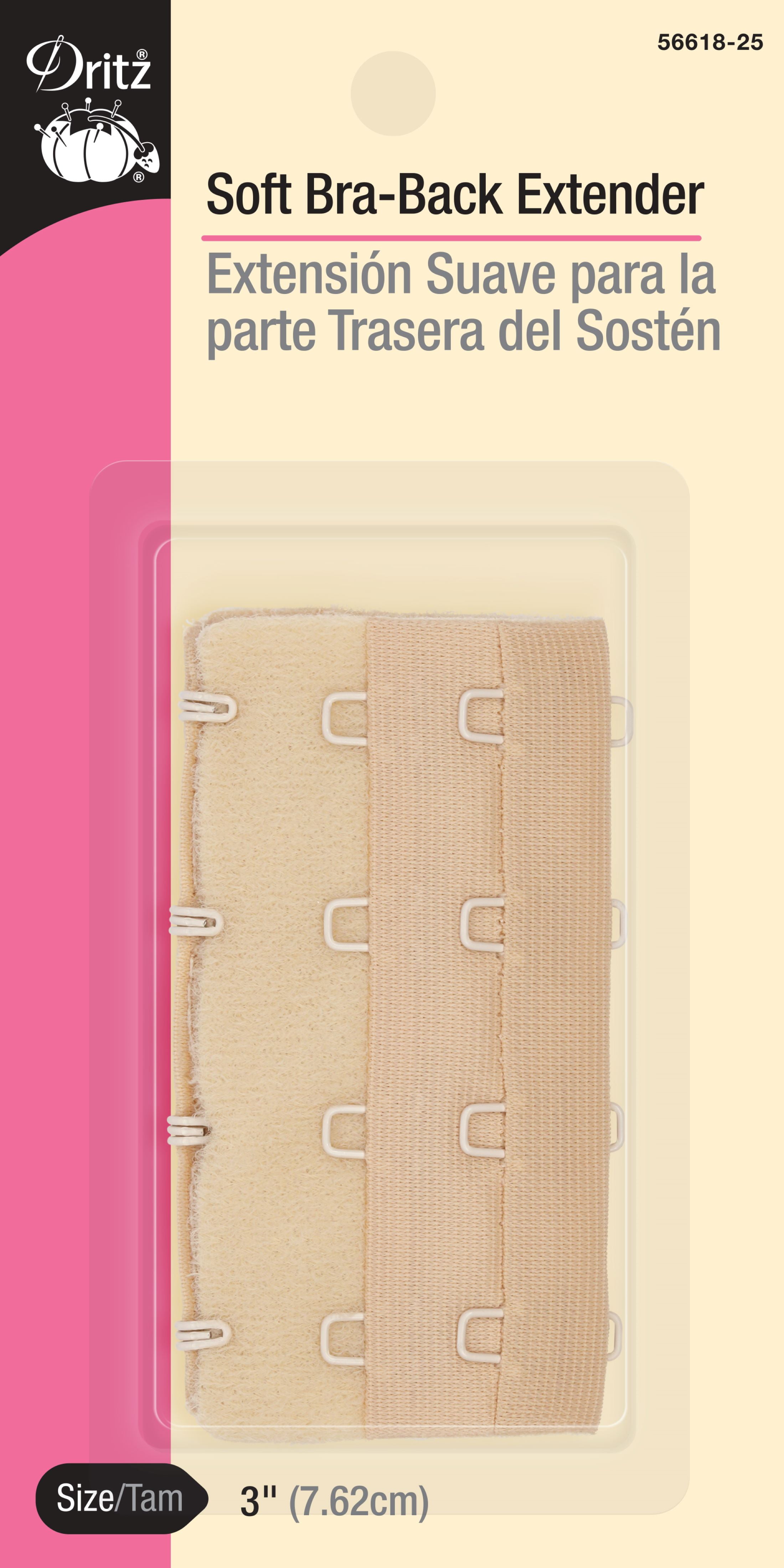 (4 pack) Dritz 3" Soft Bra-Back Extender, Beige