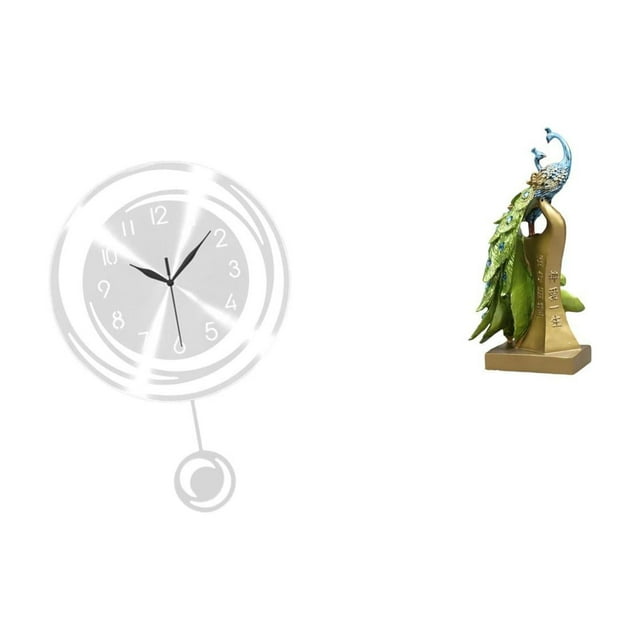 Escultura de reloj de acrílico, ligera y silenciosa, para colgar en la pared, con números arábigos, ideal para cocina, estudio, ofic