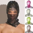 thumbnail image 2 of Headgear with Rhinestone Decoration Hollow Mesh Design Sun Protection Eye-Exposing Performances Festivals Head Wrap, 2 of 7