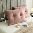 thumbnail image 2 of Lovote 2PCS Velvet Headboard Pillow for King Size Bed 23.6" x 39.4" Pink - Bed Rest Reading Pillow, Long Backrest Cushion for Sofa, Daybed, Tatami, Bay Window, 2 of 8