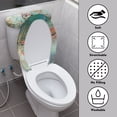 thumbnail image 3 of HELLHERO Colorful Owl Floral Pattern Fits All Toilet Shapes Elastic Edge Toilet Lid Cover Set, Elastic Fabric, Machine Washable Toilet Seat Cover Set, 3 of 8