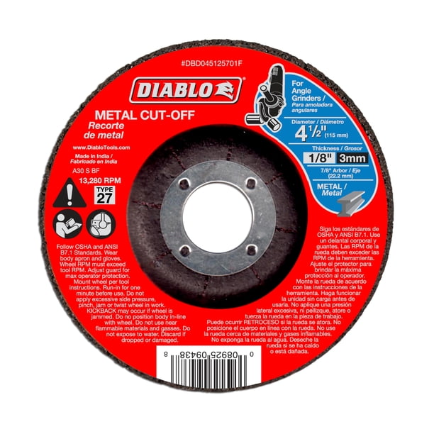 Disco de corte Diablo DBD045125701F de 11,5 cm y 3 mm de grosor