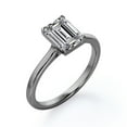 thumbnail image 4 of JeenMata Minimalist - 2 Carat Emerald Cut - Solitaire Prong Set Right Hand Ring - 18K Black Gold Plating over Silver, 4 of 7