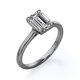 thumbnail image 4 of JeenMata Anillo Minimalista con Corte Esmeralda de 1 Quilate y Engaste en Garra para Mano Derecha, Chapado en Oro Negro de 18 K sobre Plata, 4 of 6