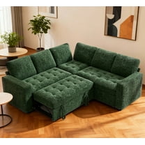 Convertible 5 Seat L-Shaped Sleeper Sofa Bed for Living Room with Pullout Bed, Adjustable Backrest, USB Port and Storage Seat Tool-free Assembly