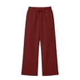 thumbnail image 5 of Sweatpants for Women Lounge Loose Fit Elastic Waist Wide Leg Activewear for Golf Running Travel Wine M, 5 of 7