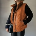 thumbnail image 2 of Women's Long Quilted Vest Hooded Length Sleeveless Puffer Vest Oversized Puffer Vest Women Puffer Vest Women Lightweight Stand Collar Sleeveless Jackets Fall Winter 2026 Button Zip Up Coat, 2 of 5