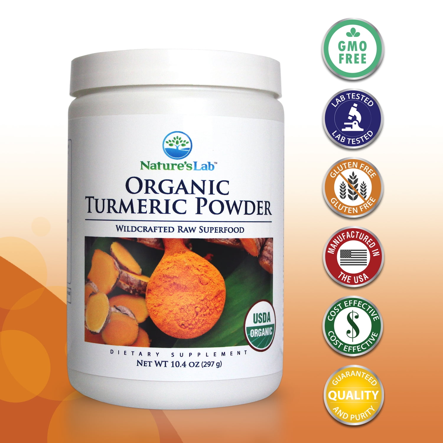 Nature's Lab Organic Turmeric Powder 10.4 oz (297 g)