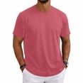 thumbnail image 3 of Mens Shirts Ultra Soft Plain Tshirts for Men Crew Neck Casual Basic Tee Shirt Undershirt Hot Pink M, 3 of 8