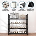 thumbnail image 6 of Fiuion Shoe Rack Multi-tier Metal Shoe Racks 12 Pairs Shoe Organizer Storage Freestanding Stainless Steel Shoe Shelf for Closet, Hallway, Entryway, Black, 4-Tier, 23.6in, 6 of 9