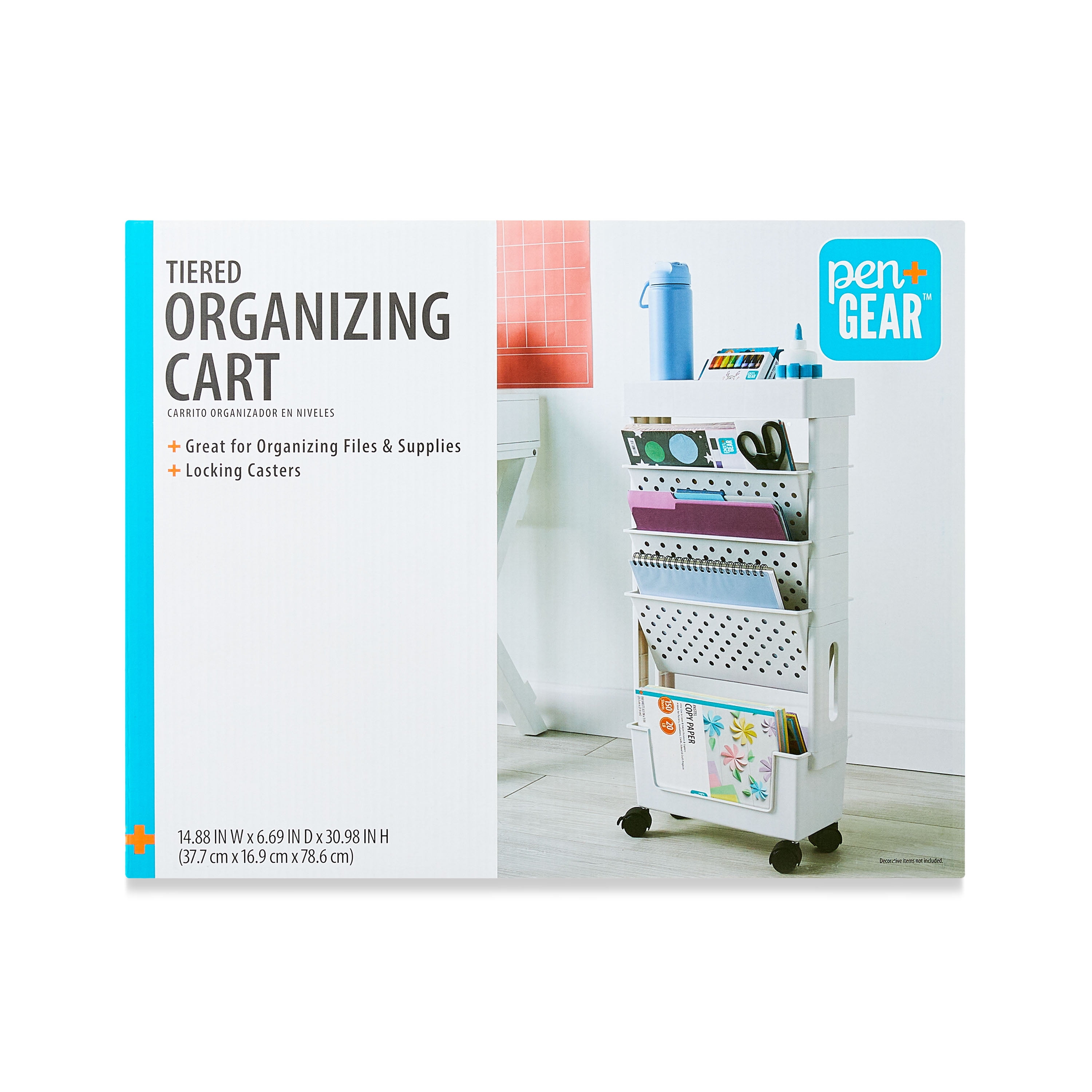 (4 pack) Pen+Gear 5-Tier Movable Organization & Storage Cart, White