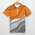thumbnail image 3 of Ombre Orange Grey Men Zipper T-shirt Summer Casual Short Sleeve T-shirt Top, 3 of 7