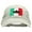 Stone, variant on Mexican Flag Sombredo Embroidered Washed Cotton Brass Buckle Cap - Black OSFM