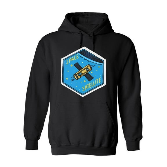 Vintage Space Satellite Hoodie Men -Image by Shutterstock, Male Small
