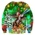 thumbnail image 4 of Men Christmas Sweatshirt Xmas Crewneck Long Sleeve Sweatshirt with Humorous Graphic Loose Fit for Xmas Plus Size Christmas Shirts Green L, 4 of 4