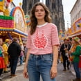 thumbnail image 2 of DHFJKG Striped Carnival T Shirt Women Short Sleeve Festival Graphic Tee Comfortable Casual Crewneck Top Summer Fanshion Clothes Trendy Tops, 2 of 4
