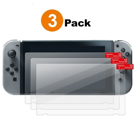 Nintendo Switch screen protector (3-pack), by Insten Clear Screen Protector Film for Nintendo Switch [3 pcs-set] Anti-Bubble (Best Screen Protector For Nintendo Switch)