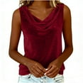 thumbnail image 5 of QETYUW Velvet Tank Tops for Women Cowl Neck Sleeveless Top Solid Color Comfy Shirts Casual Dressy Tanks Formal Party Tank Top, 5 of 7