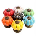 thumbnail image 3 of BRIGHTFUFU 1 Set Cute Pumpkin Shaped Kitchen Door Handle Ceramic Orange, 3 of 3