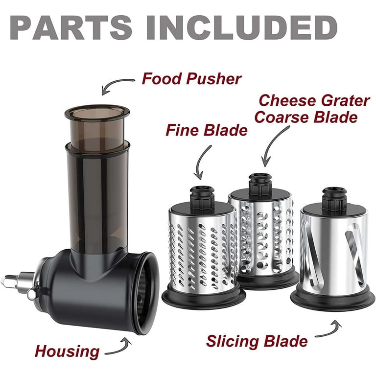  Slicer Shredder Attachment for KitchenAid Stand Mixer, Cheese  Grater KitchenAid, Slicer Accessories with 3 Blades (Grey): Home & Kitchen