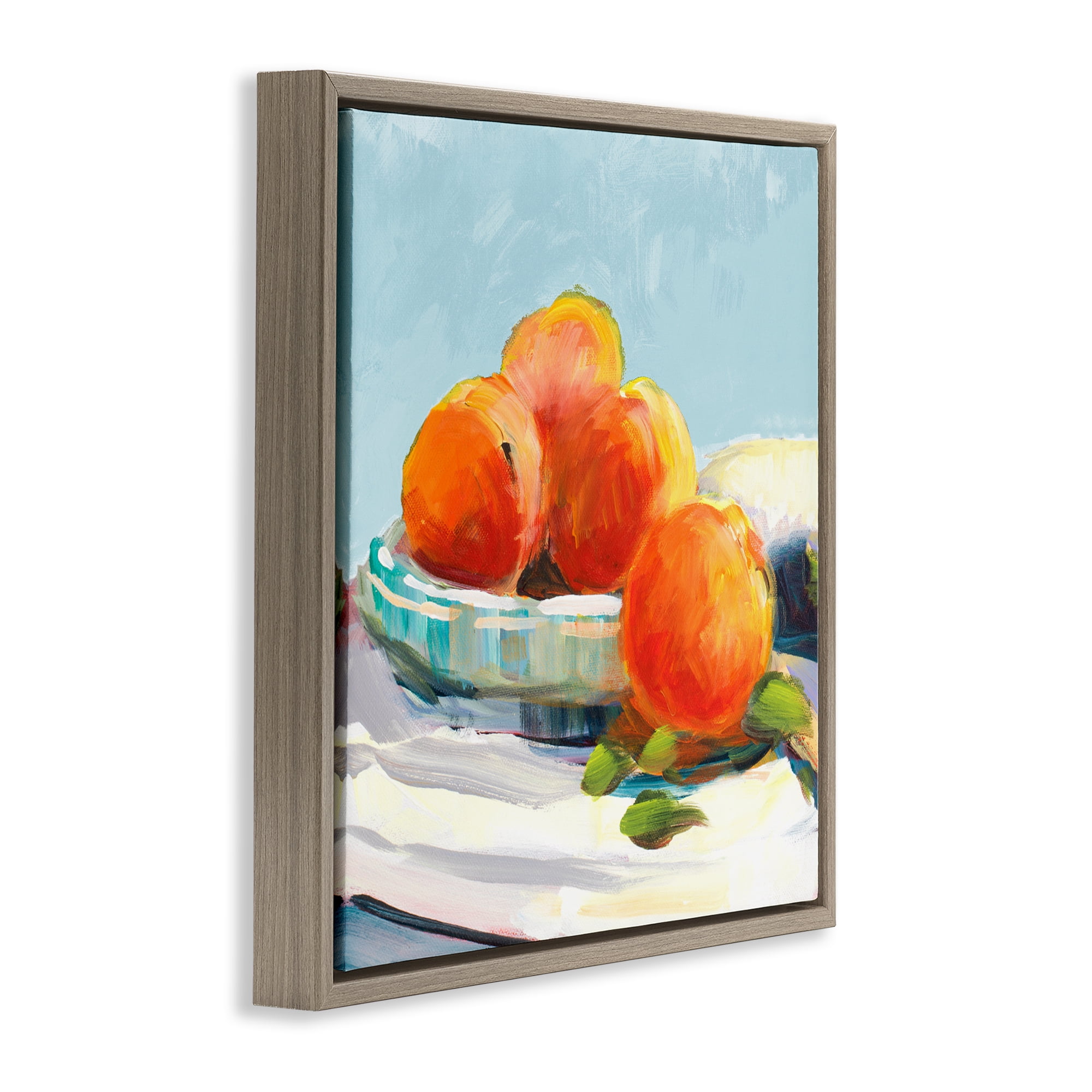 Stupell Industries Citrus Plantation Still Life Brown Framed Floater Canvas Wall Art, design by Jane Slivka